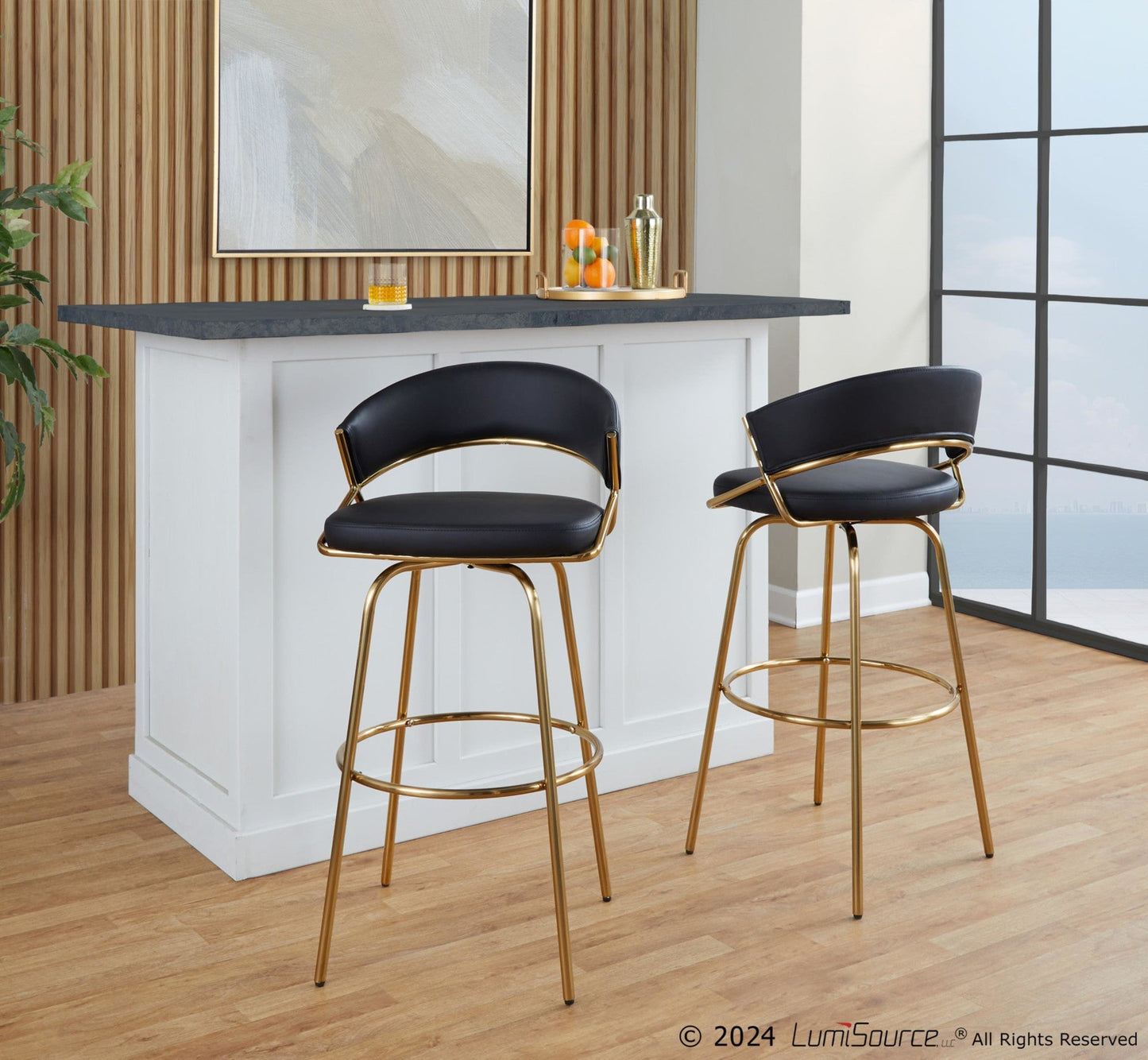 Majestic Office Furniture 30" Fixed-Height Barstool - Set of 2
