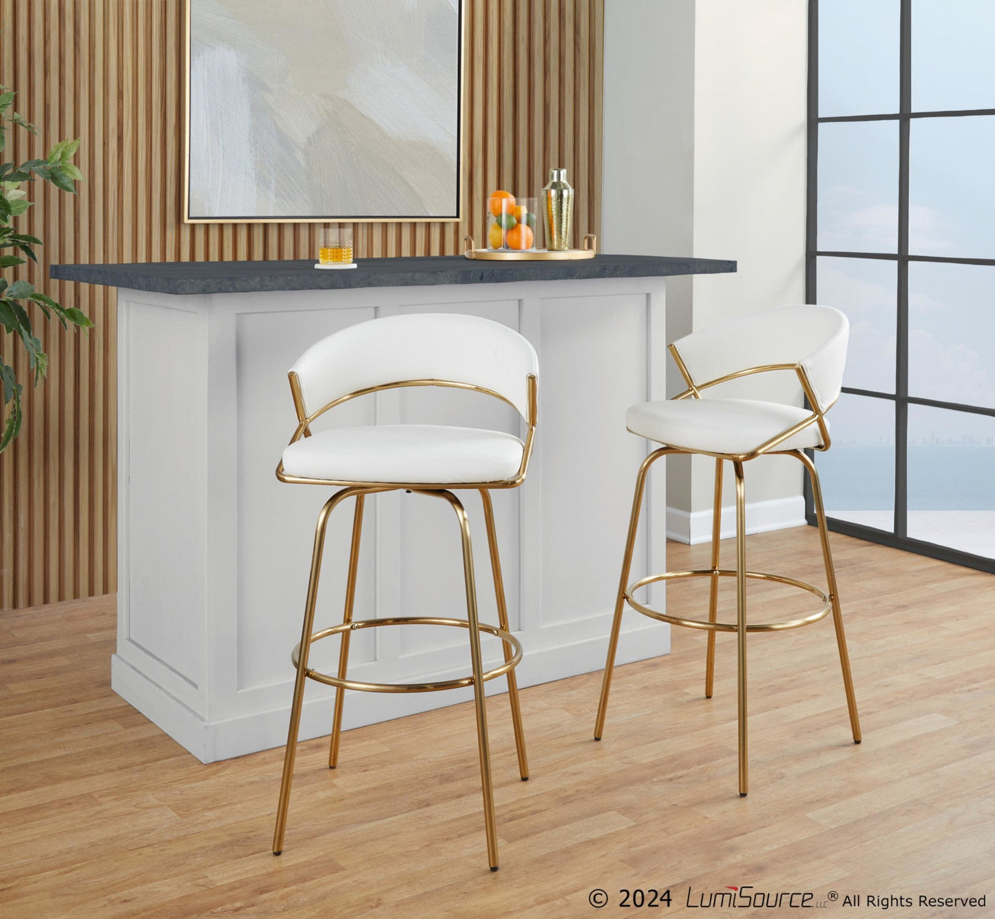 Majestic Office Furniture 30" Fixed-Height Barstool - Set of 2