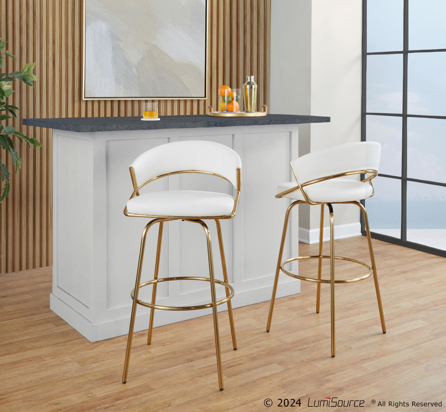 Majestic Office Furniture 30" Fixed-Height Barstool - Set of 2