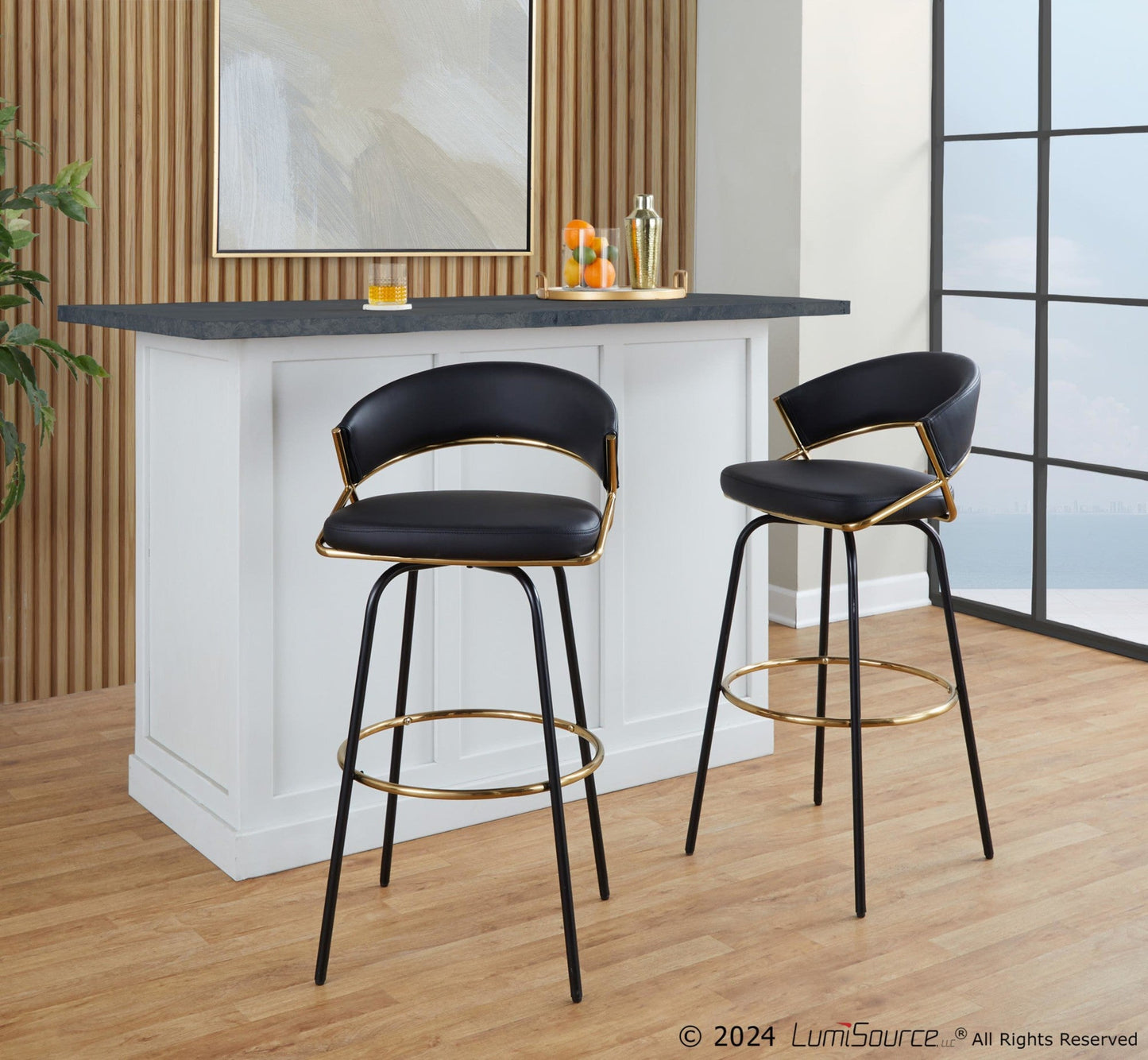 Majestic Office Furniture 30" Fixed-Height Barstool - Set of 2
