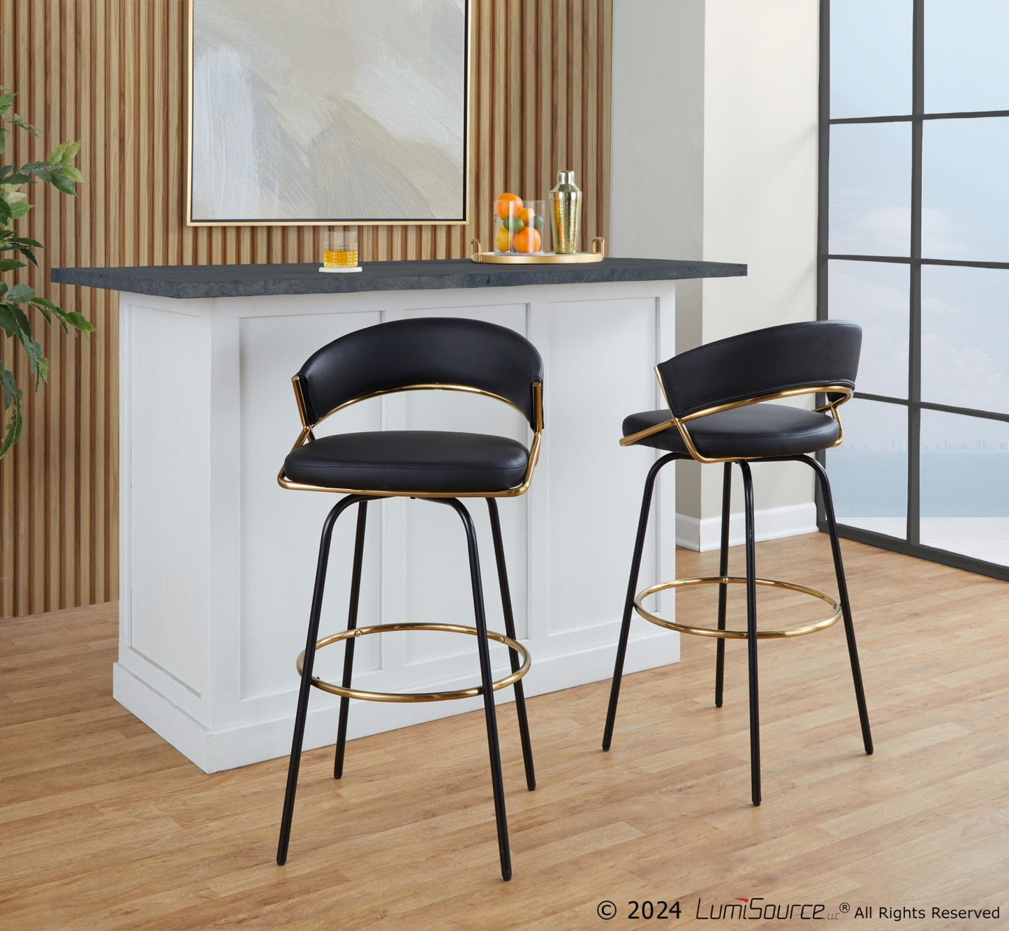 Majestic Office Furniture 30" Fixed-Height Barstool - Set of 2