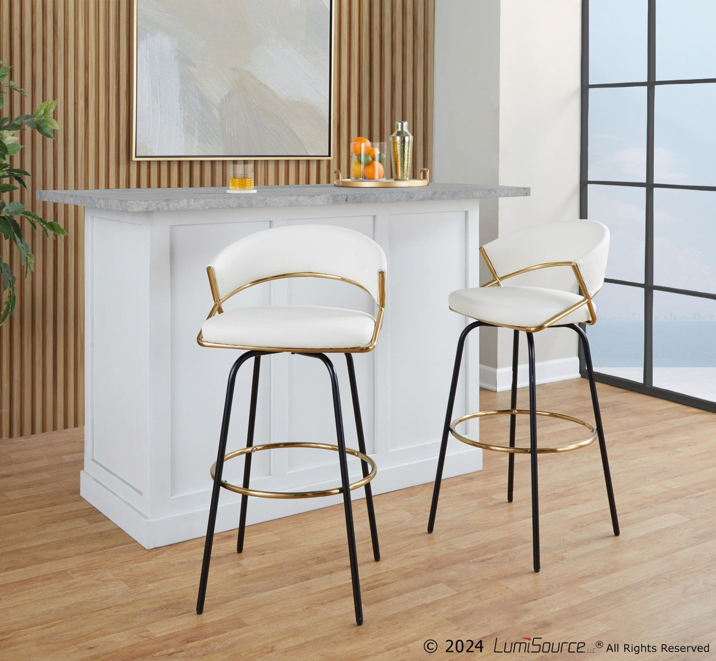 Majestic Office Furniture 30" Fixed-Height Barstool - Set of 2