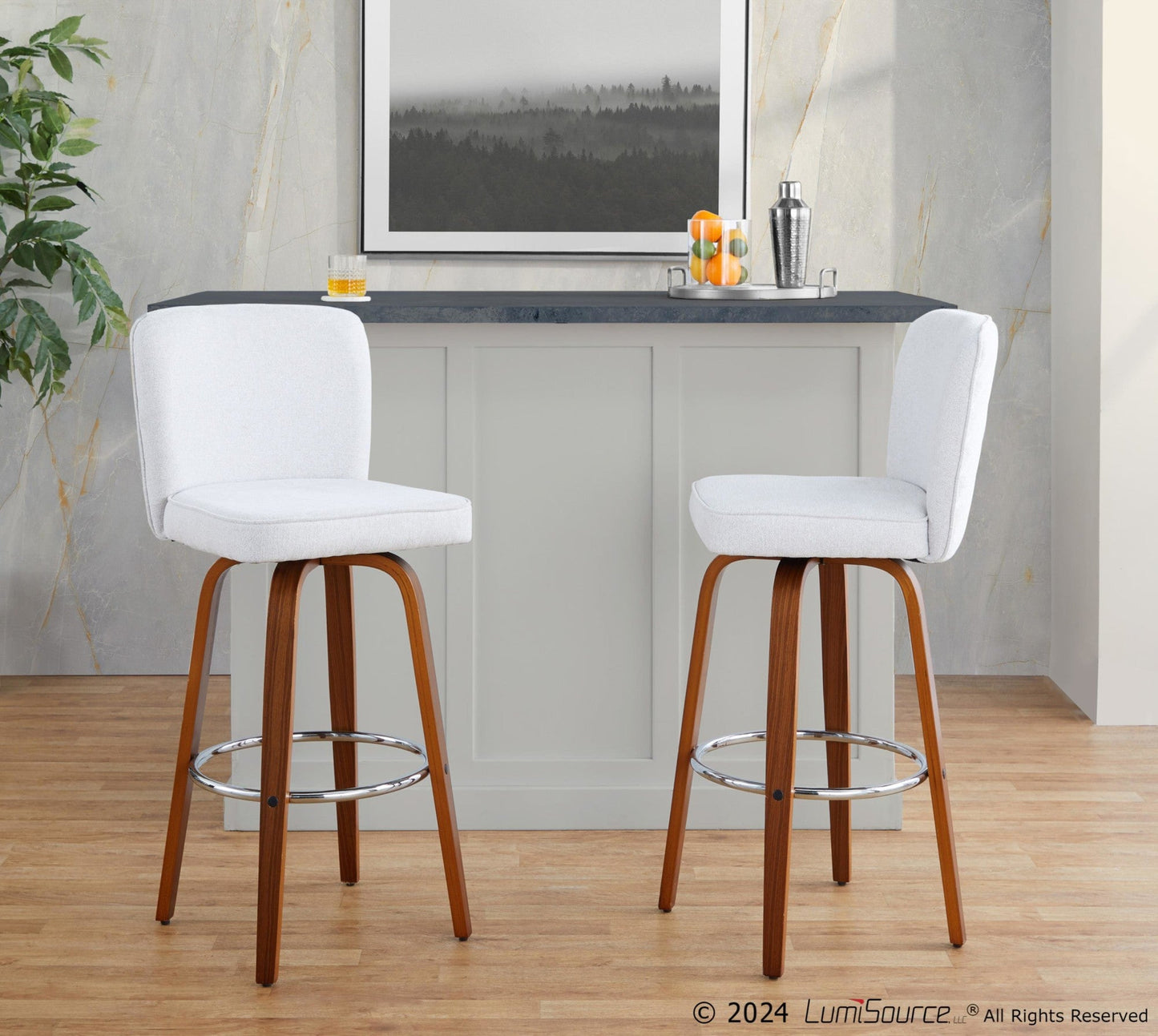 Majestic Office Furniture 30" Fixed-Height Barstool - Set of 2