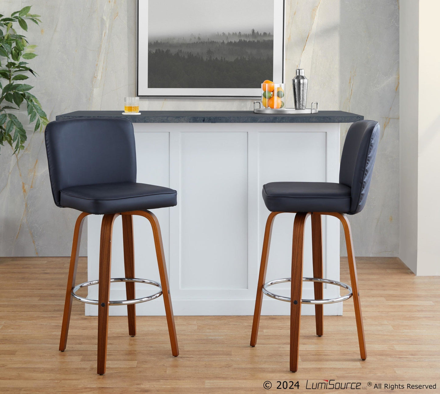 Majestic Office Furniture 30" Fixed-Height Barstool - Set of 2