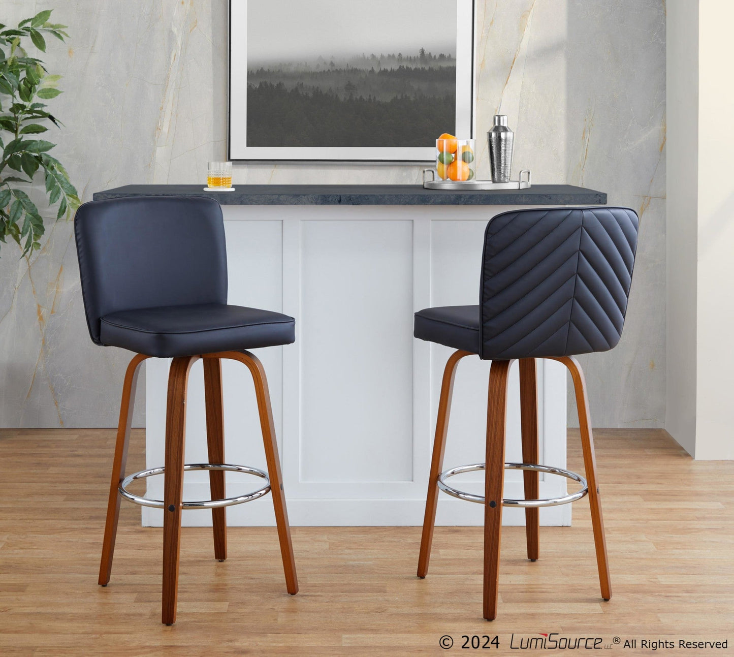 Majestic Office Furniture 30" Fixed-Height Barstool - Set of 2