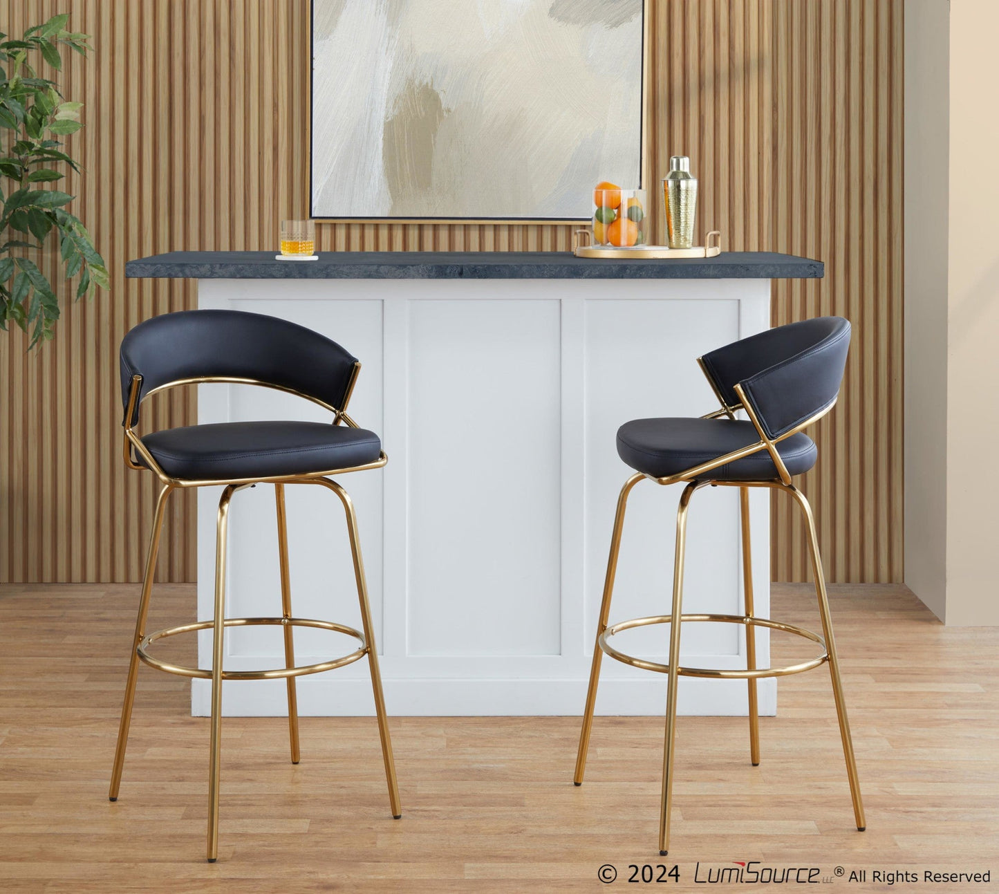 Majestic Office Furniture 30" Fixed-Height Barstool - Set of 2
