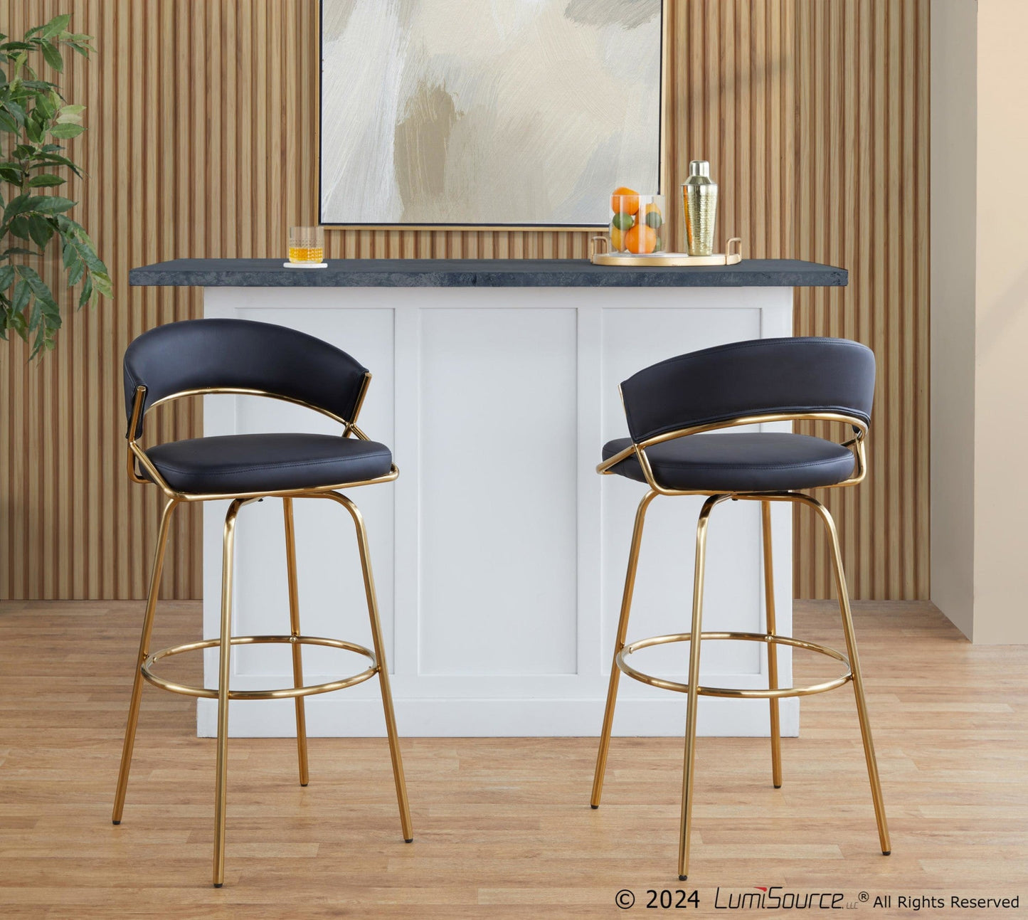 Majestic Office Furniture 30" Fixed-Height Barstool - Set of 2