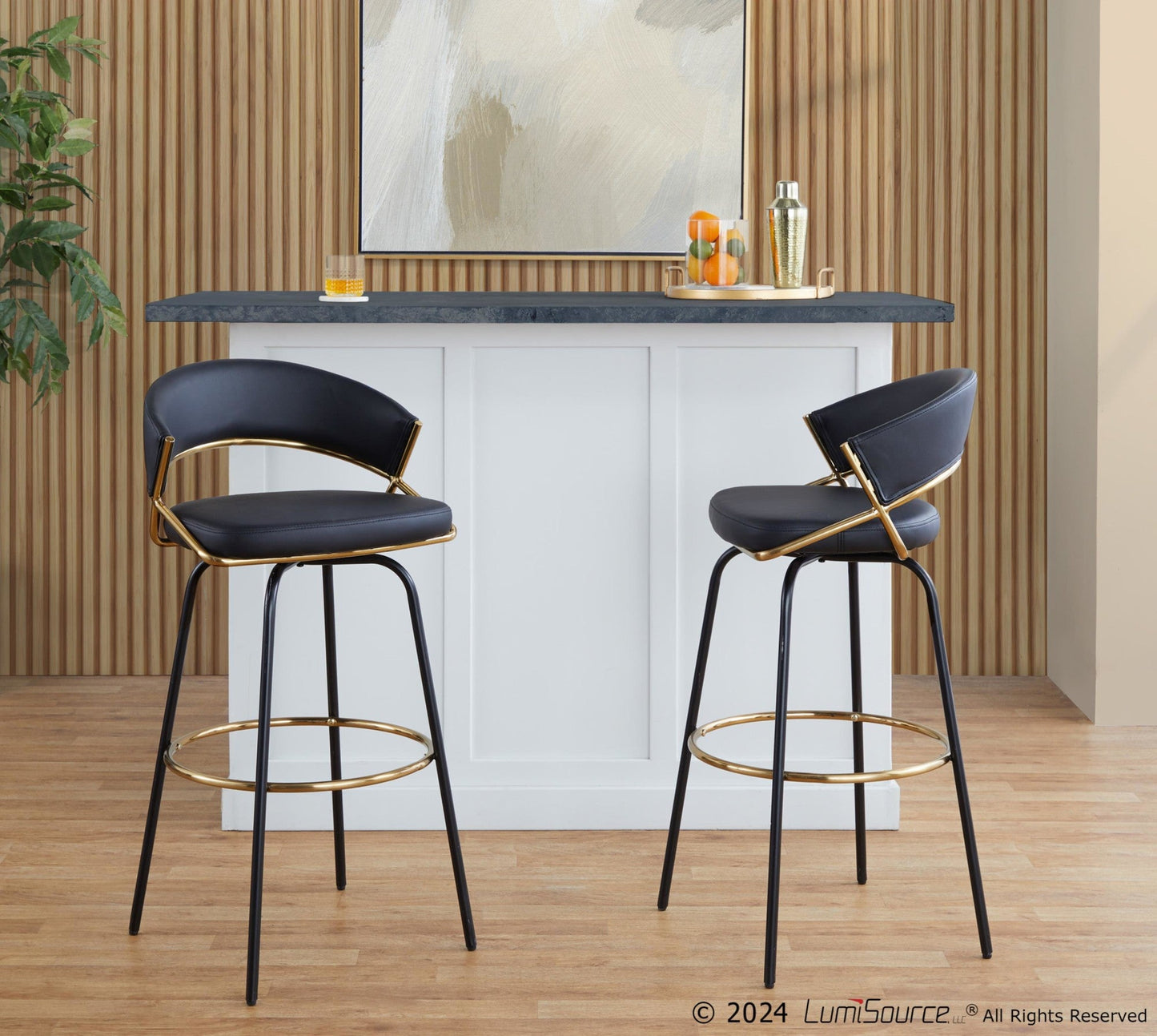 Majestic Office Furniture 30" Fixed-Height Barstool - Set of 2