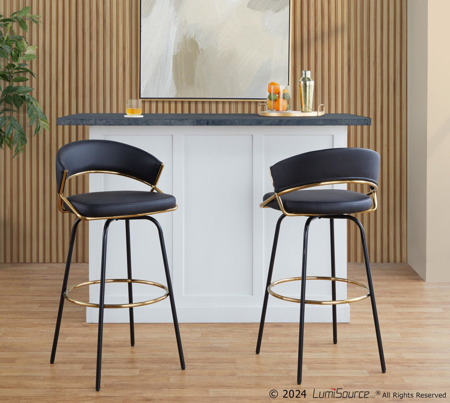 Majestic Office Furniture 30" Fixed-Height Barstool - Set of 2