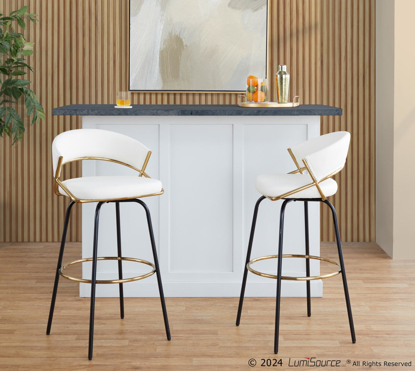 Majestic Office Furniture 30" Fixed-Height Barstool - Set of 2