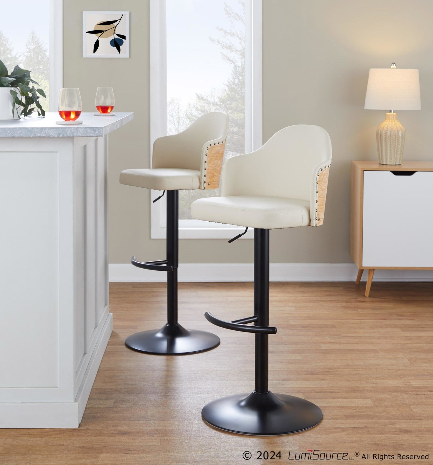 Majestic Office Furniture Adjustable Barstool - Set of 2