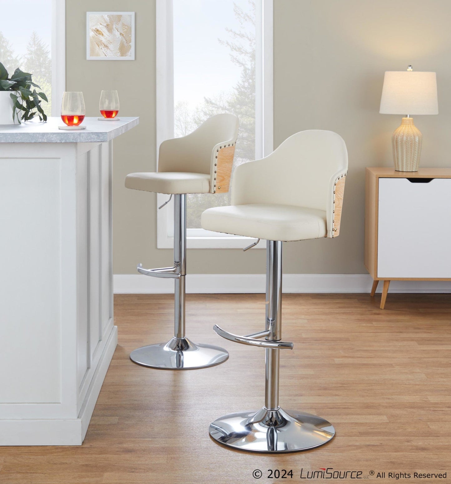 Majestic Office Furniture Adjustable Barstool - Set of 2