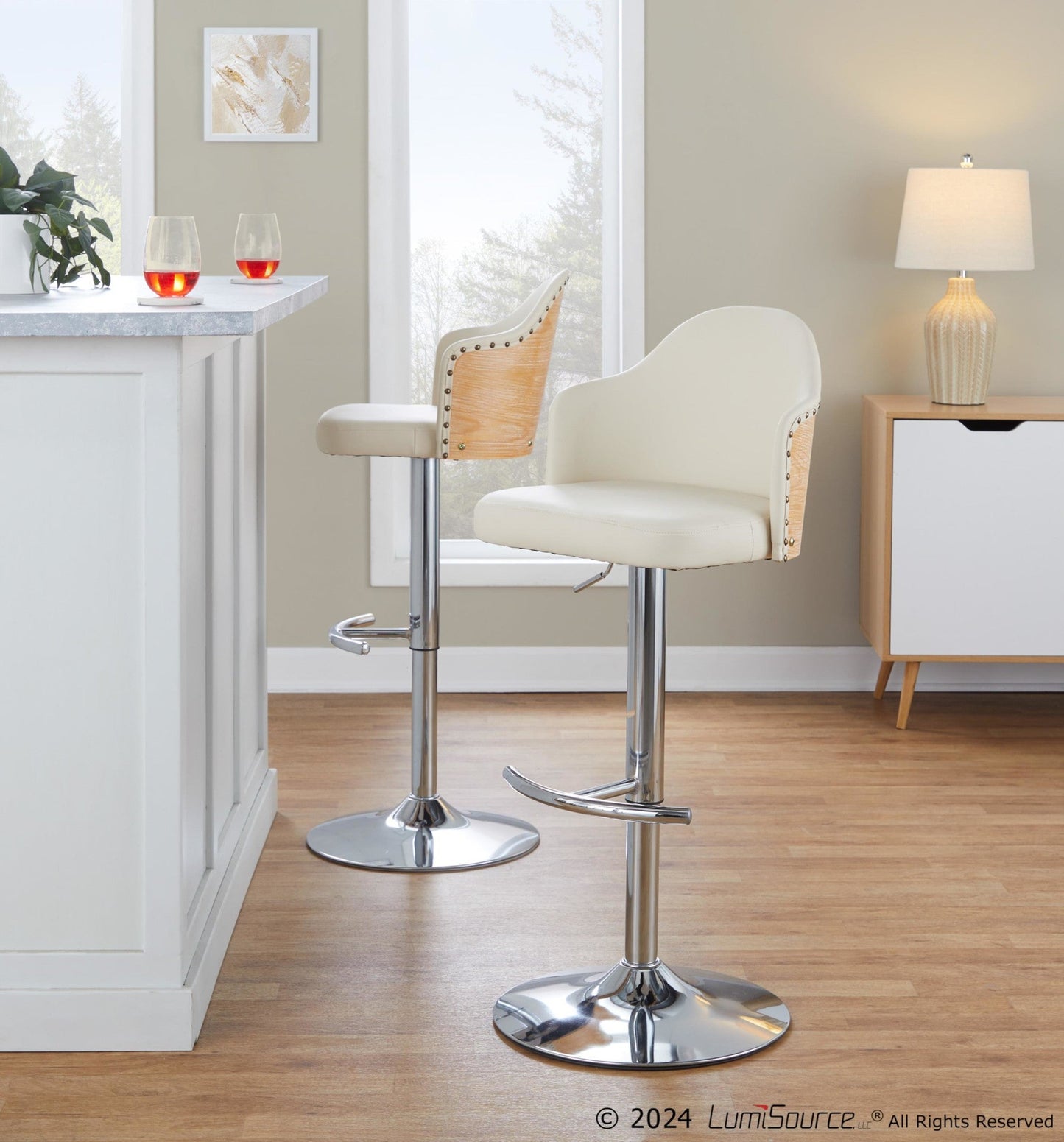 Majestic Office Furniture Adjustable Barstool - Set of 2