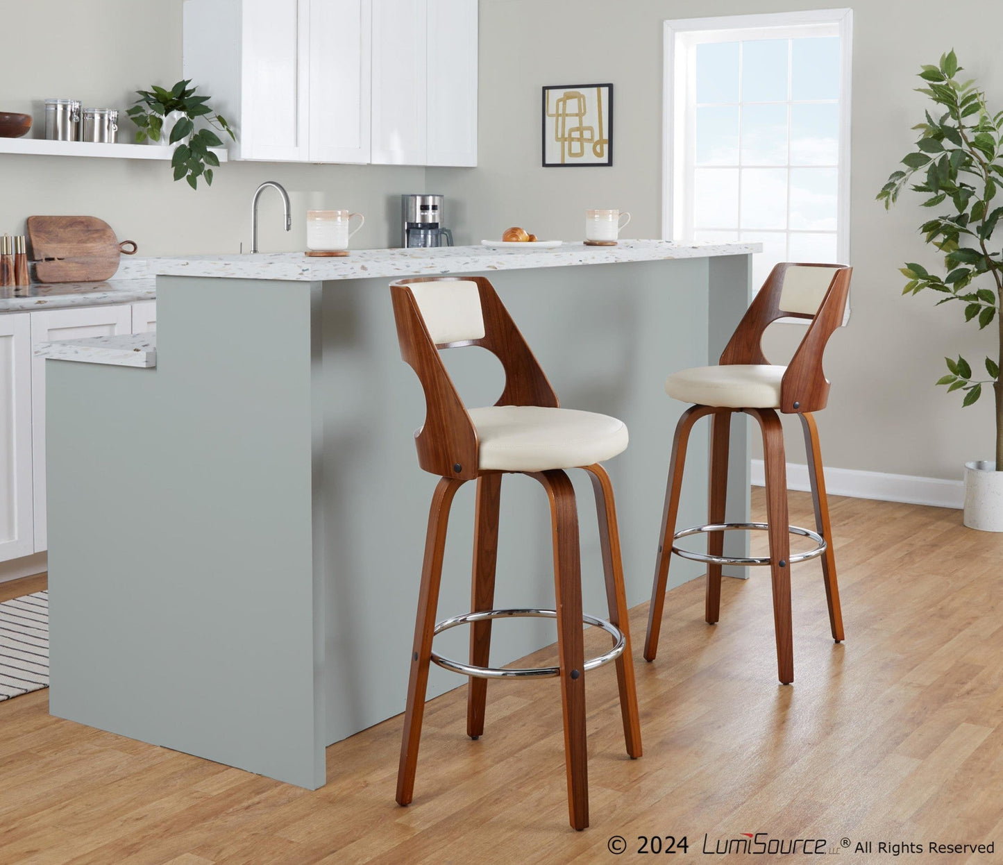 Majestic Office Furniture 30" Fixed-Height Barstool - Set of 2
