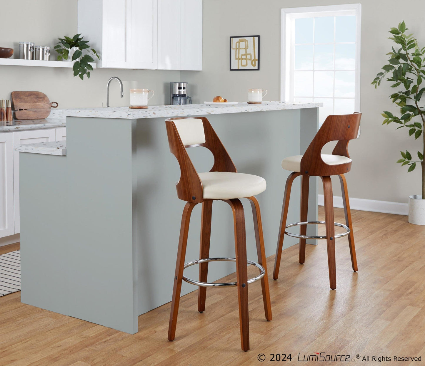 Majestic Office Furniture 30" Fixed-Height Barstool - Set of 2