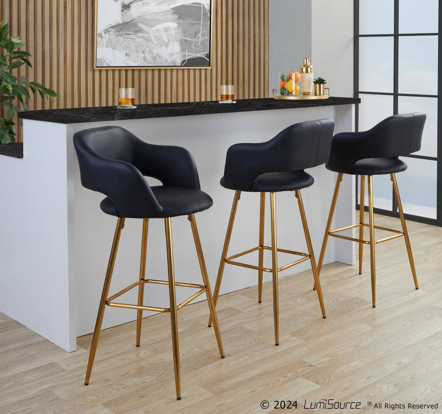 Majestic Office Furniture 30" Fixed-Height Barstool - Set of 2