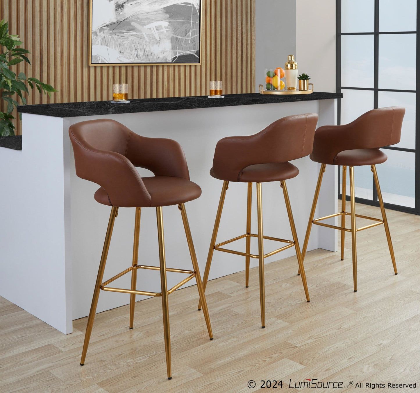 Majestic Office Furniture 30" Fixed-Height Barstool - Set of 2