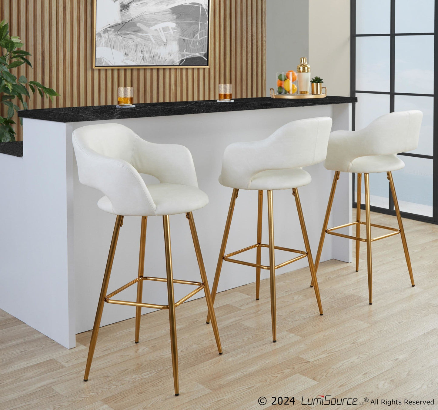 Majestic Office Furniture 30" Fixed-Height Barstool - Set of 2