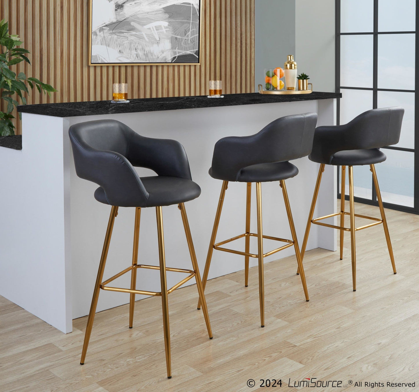 Majestic Office Furniture 30" Fixed-Height Barstool - Set of 2