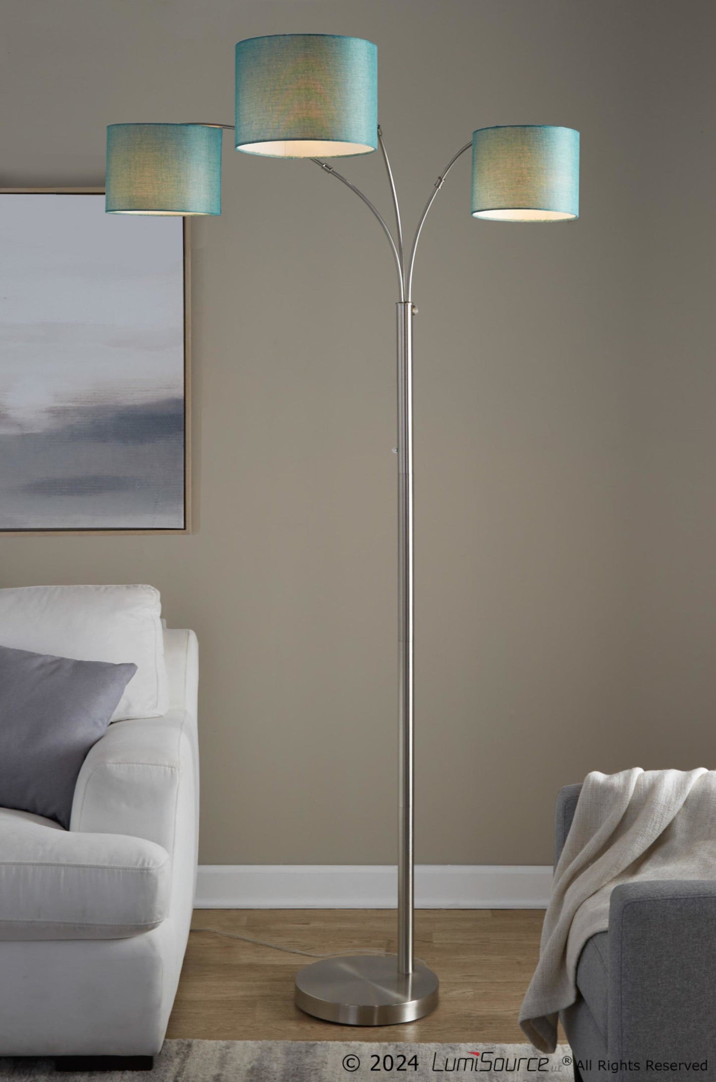Majestic Office Furniture Trio 84" Metal Floor Lamp