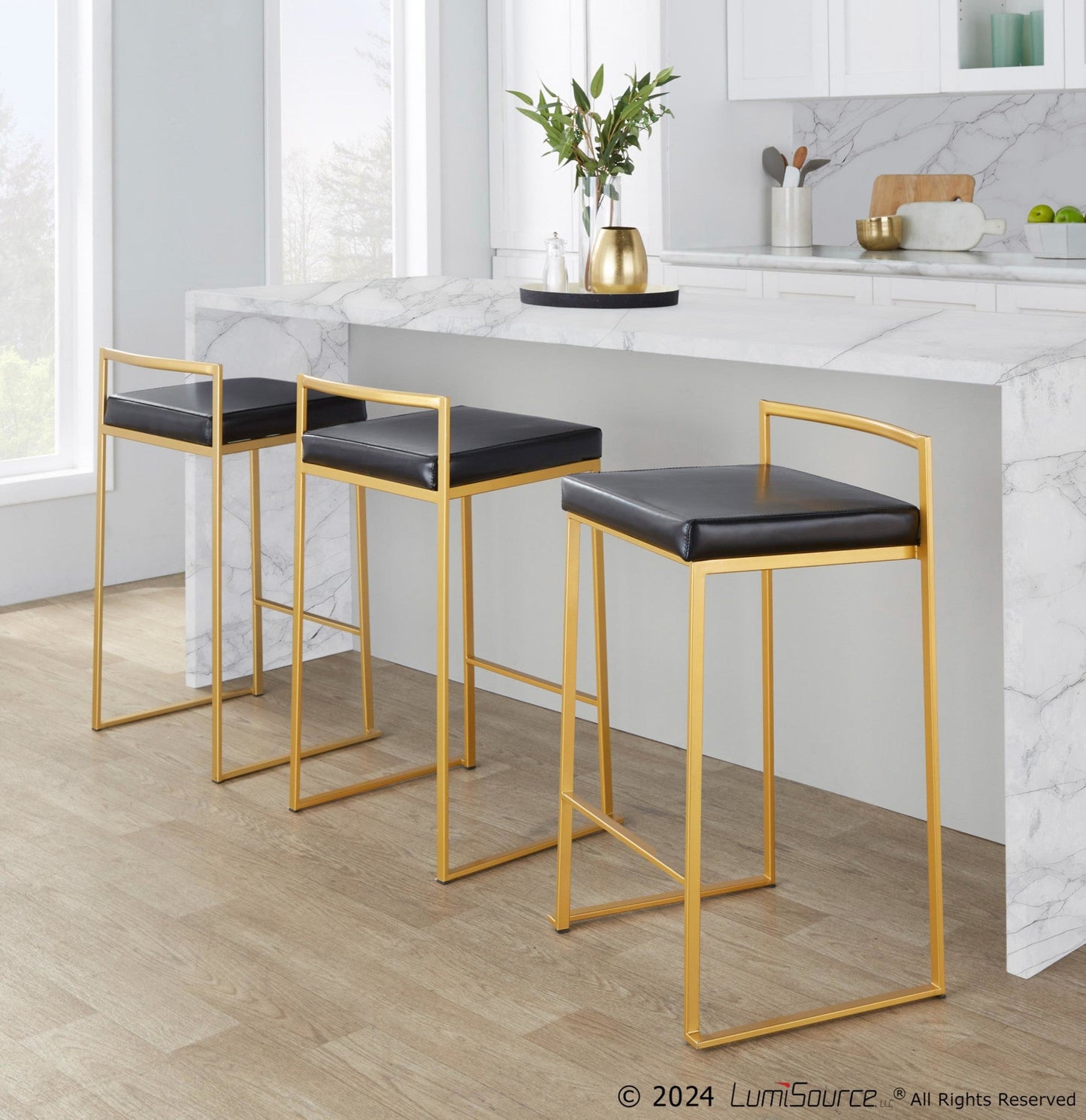 Majestic Office Furniture Stacker 26" Fixed-Height Counter Stool - Set Of 3