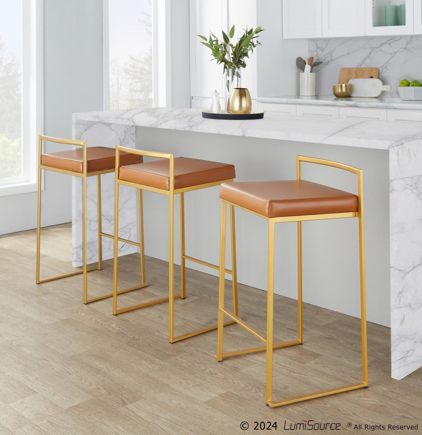 Majestic Office Furniture Stacker 26" Fixed-Height Counter Stool - Set Of 3