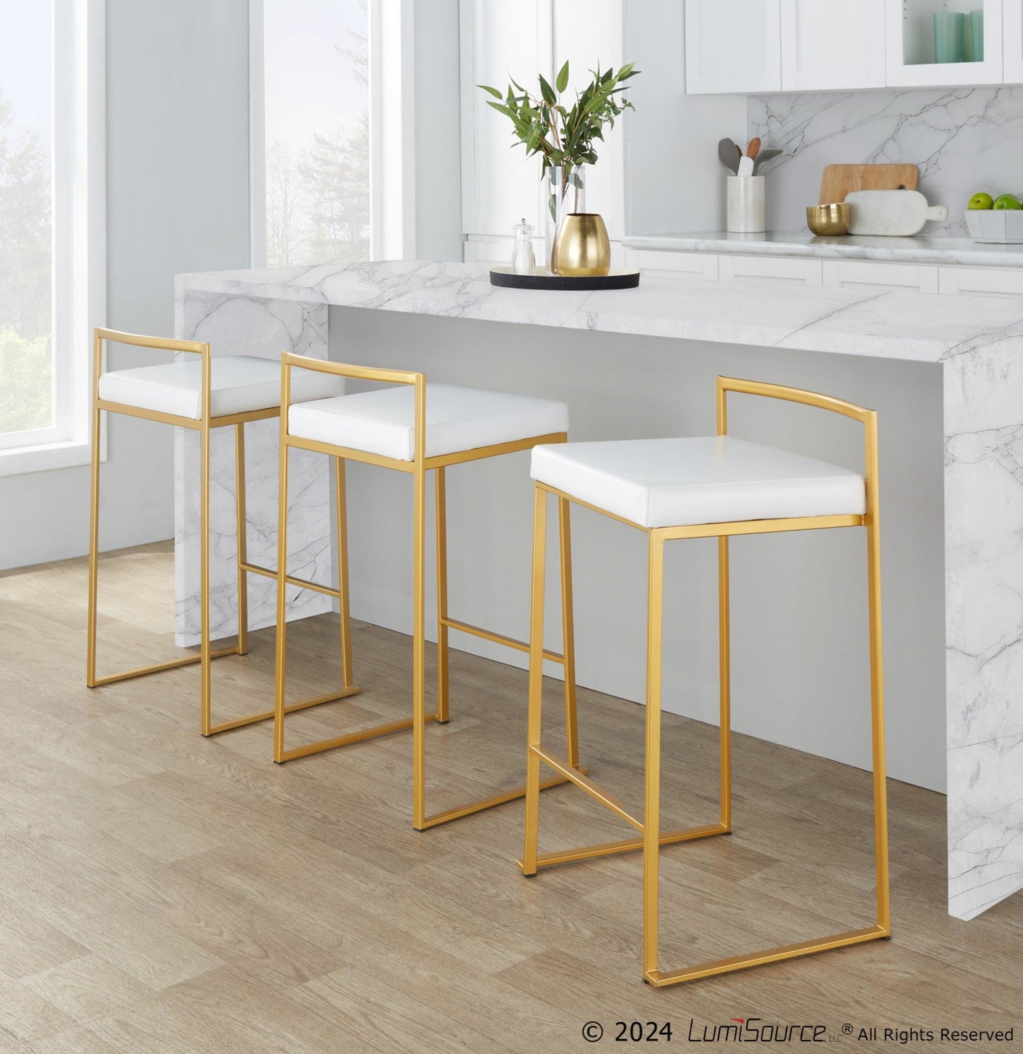 Majestic Office Furniture Stacker 26" Fixed-Height Counter Stool - Set Of 3