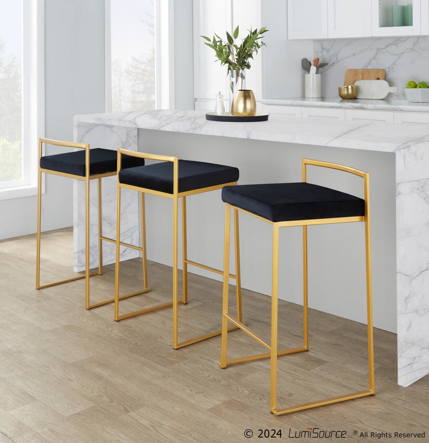 Majestic Office Furniture Stacker 26" Fixed-Height Counter Stool - Set Of 3