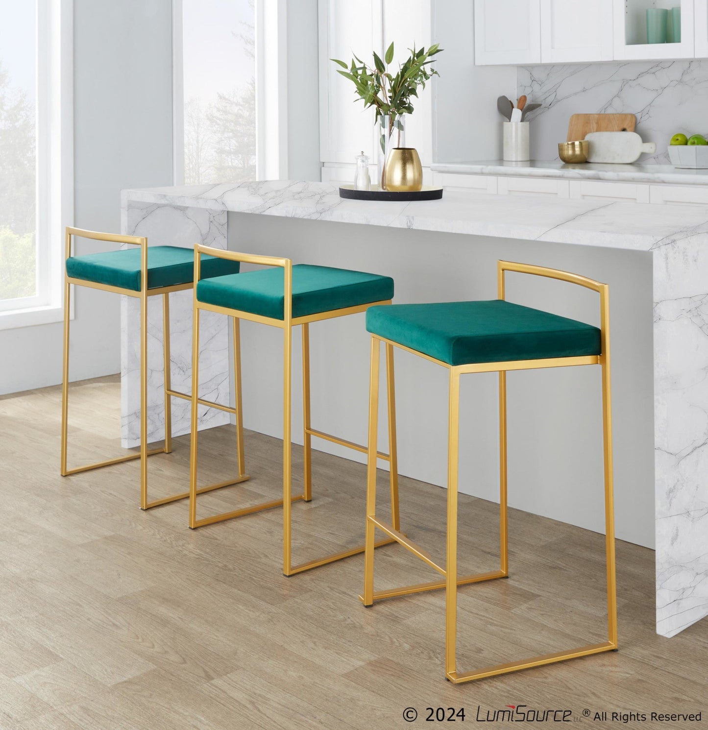 Majestic Office Furniture Stacker 26" Fixed-Height Counter Stool - Set Of 3