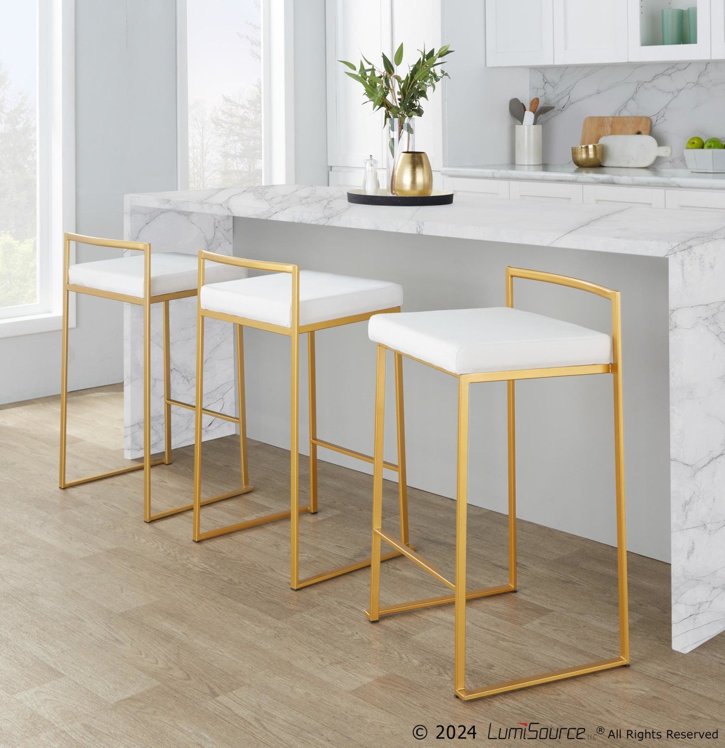 Majestic Office Furniture Stacker 26" Fixed-Height Counter Stool - Set Of 3