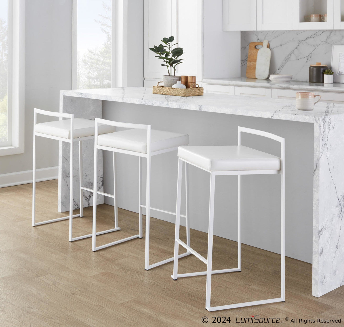 Majestic Office Furniture Stacker 26" Fixed-Height Counter Stool - Set Of 3