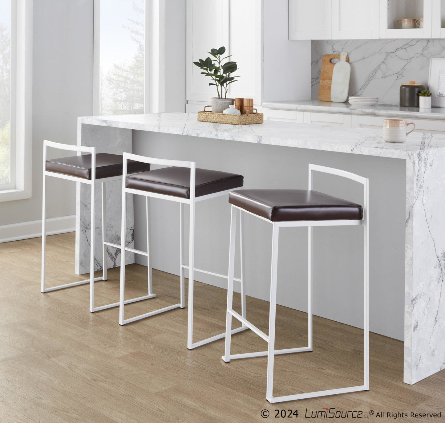 Majestic Office Furniture Stacker 26" Fixed-Height Counter Stool - Set of 2