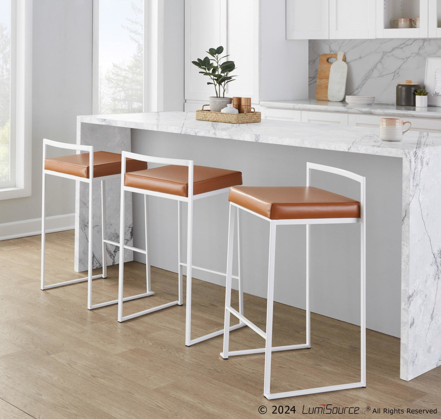 Majestic Office Furniture Stacker 26" Fixed-Height Counter Stool - Set Of 3
