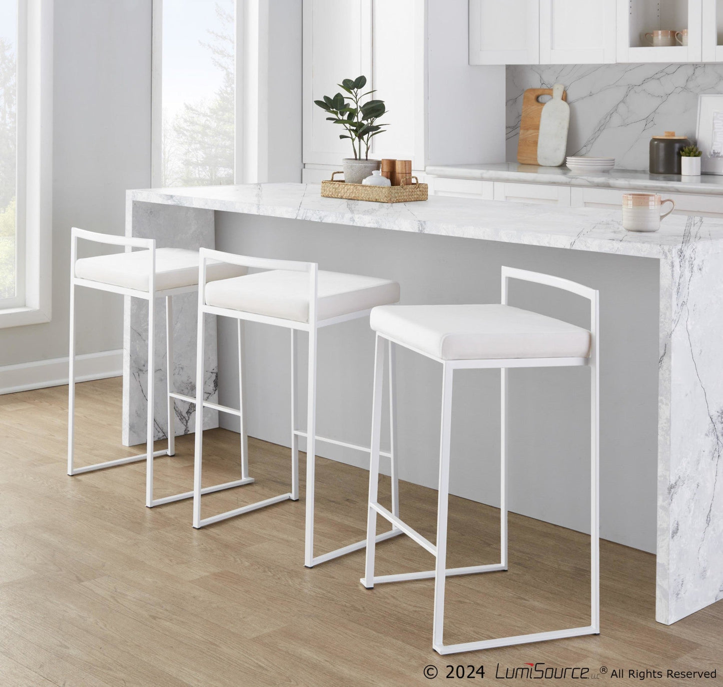 Majestic Office Furniture Stacker 26" Fixed-Height Counter Stool - Set Of 3