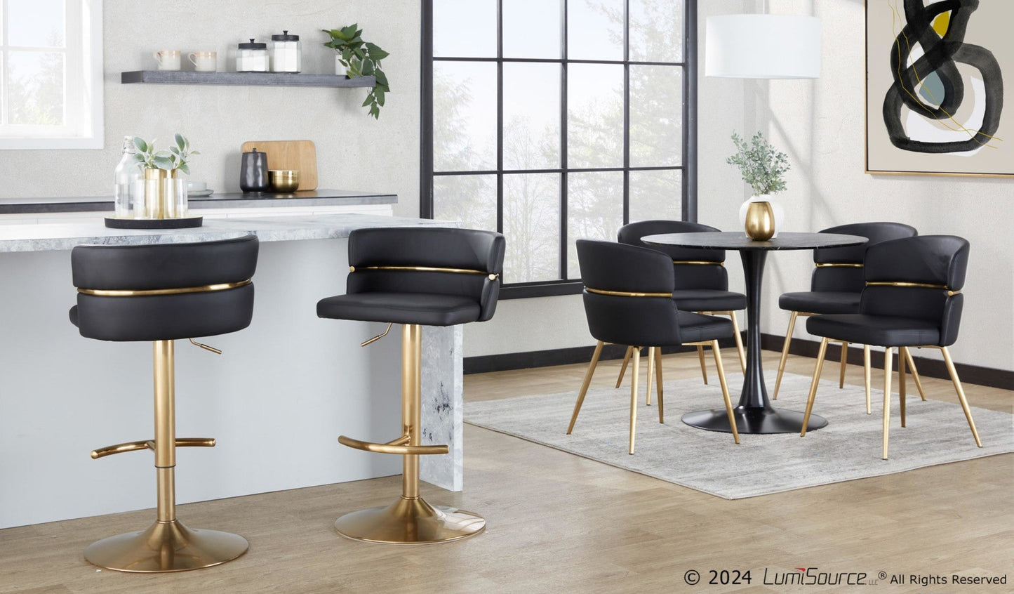 Majestic Office Furniture Adjustable Barstool - Set of 2