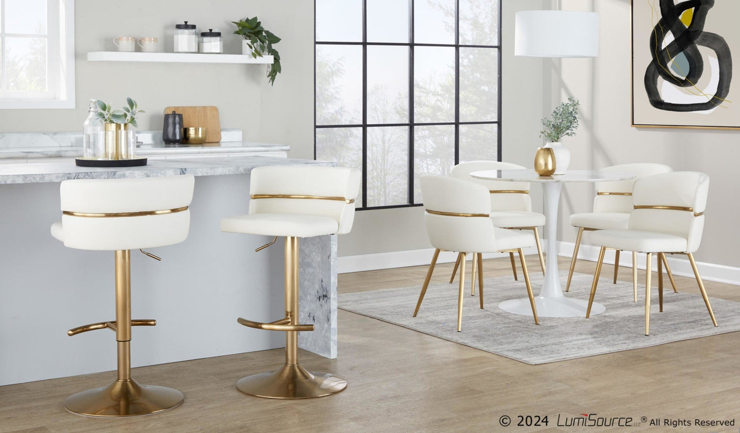 Majestic Office Furniture Adjustable Barstool - Set of 2