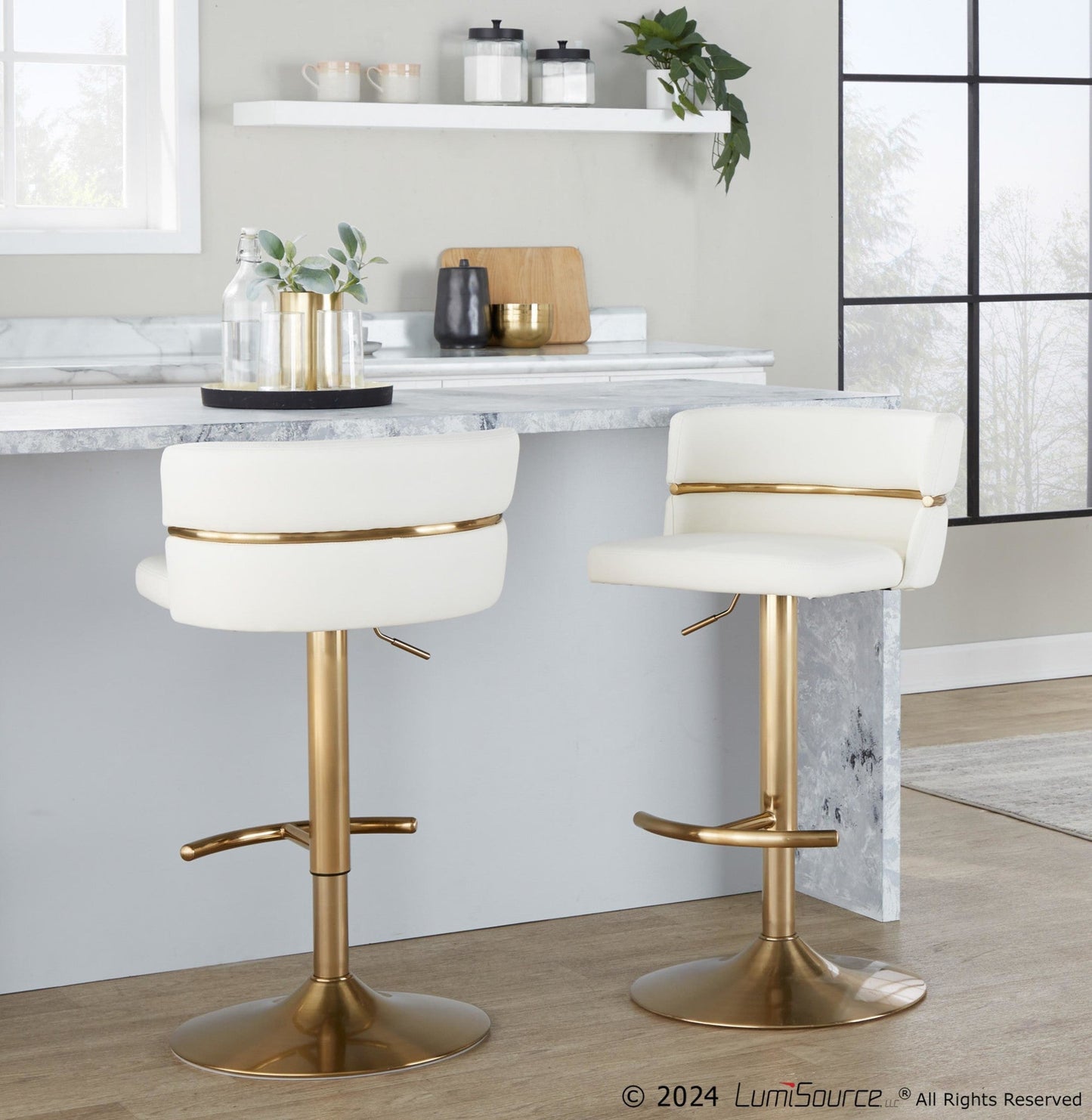 Majestic Office Furniture Adjustable Barstool - Set of 2