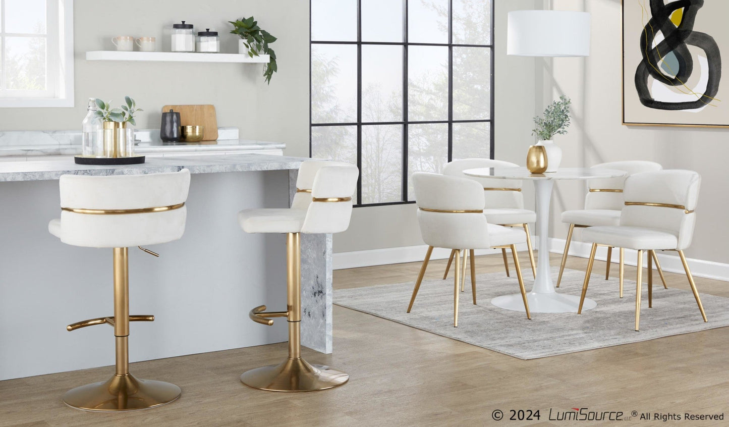Majestic Office Furniture Adjustable Barstool - Set of 2