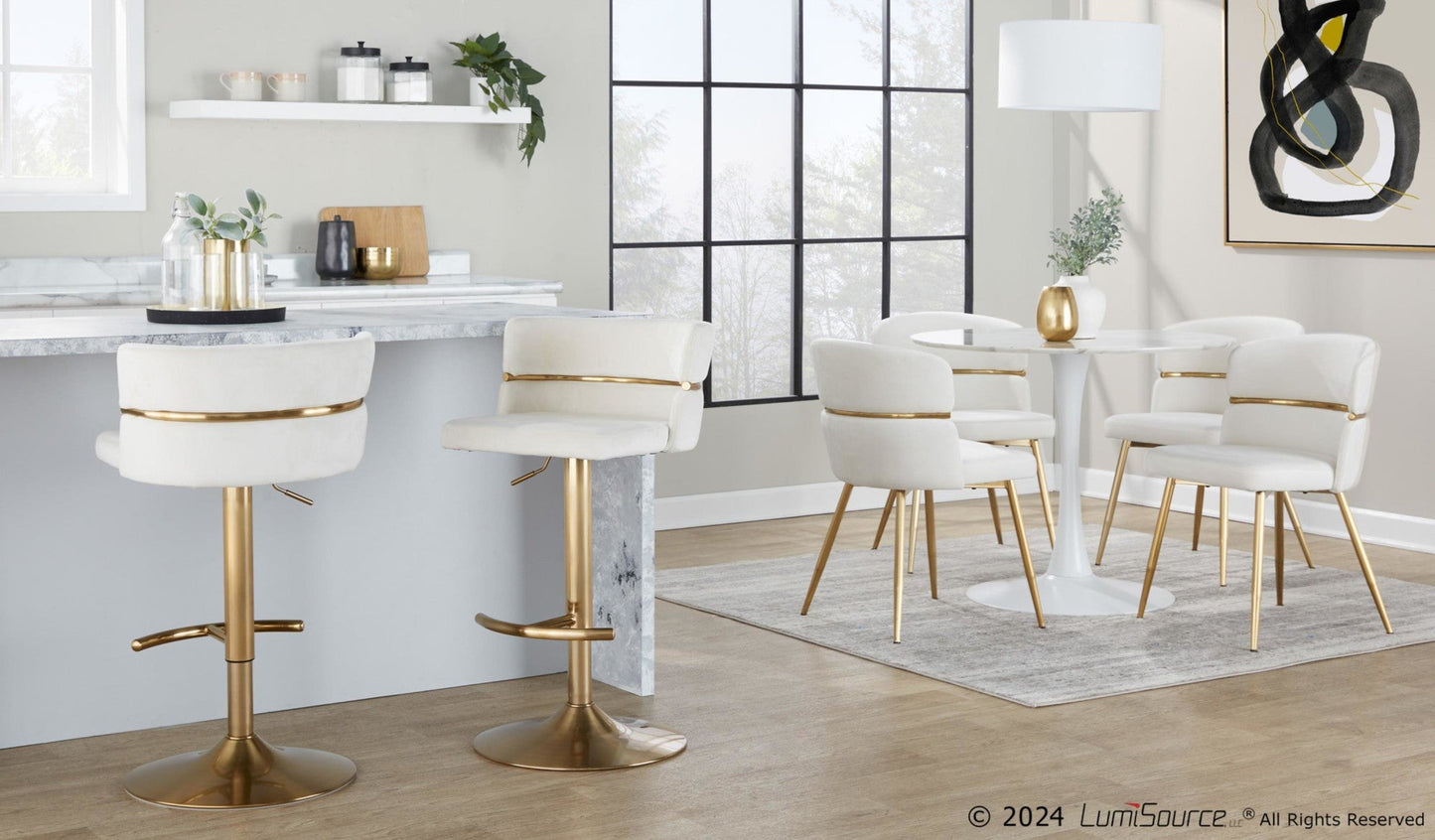 Majestic Office Furniture Adjustable Barstool - Set of 2