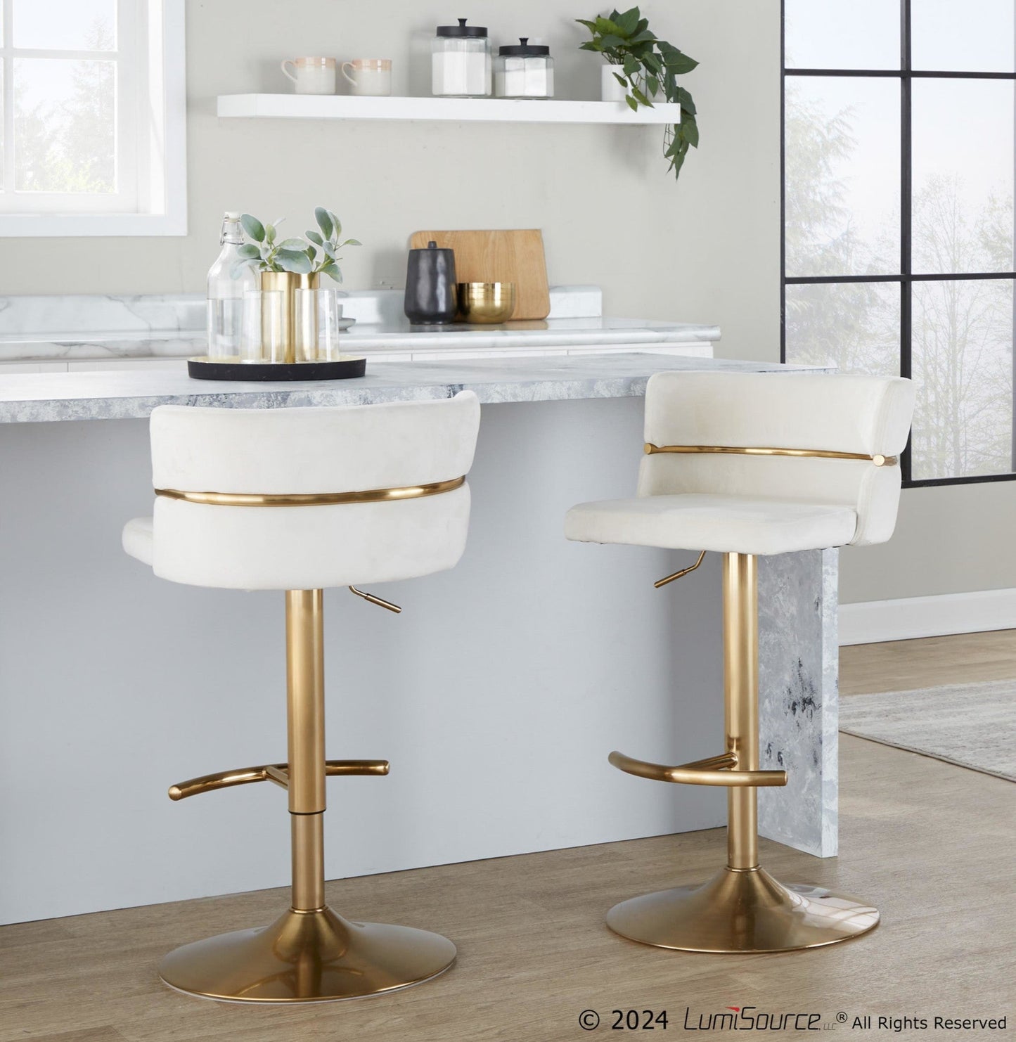 Majestic Office Furniture Adjustable Barstool - Set of 2