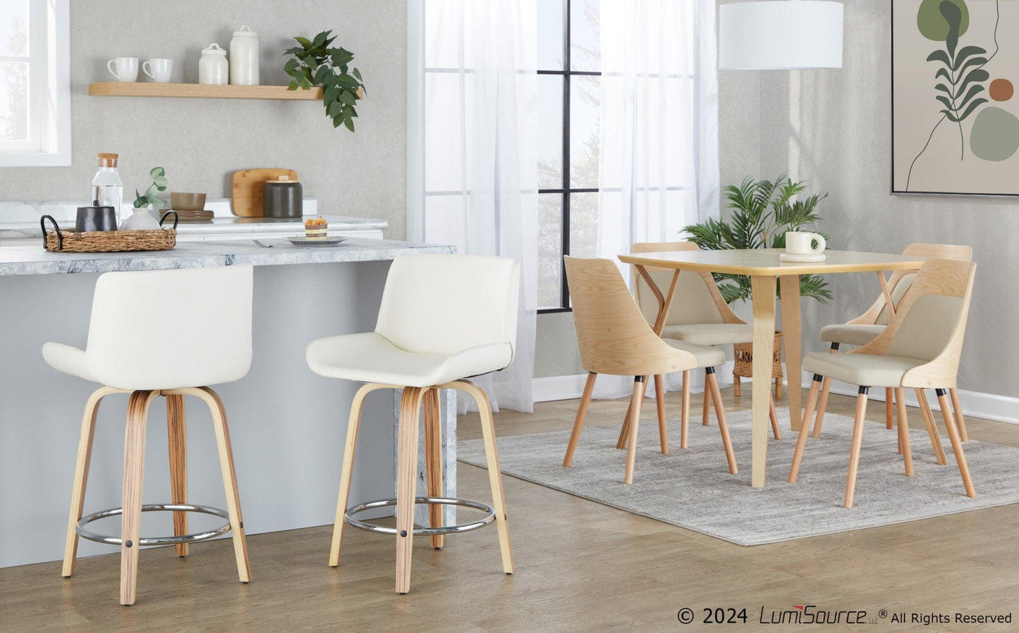 Majestic Office Furniture 24" Fixed-Height Counter Stool - Set of 2