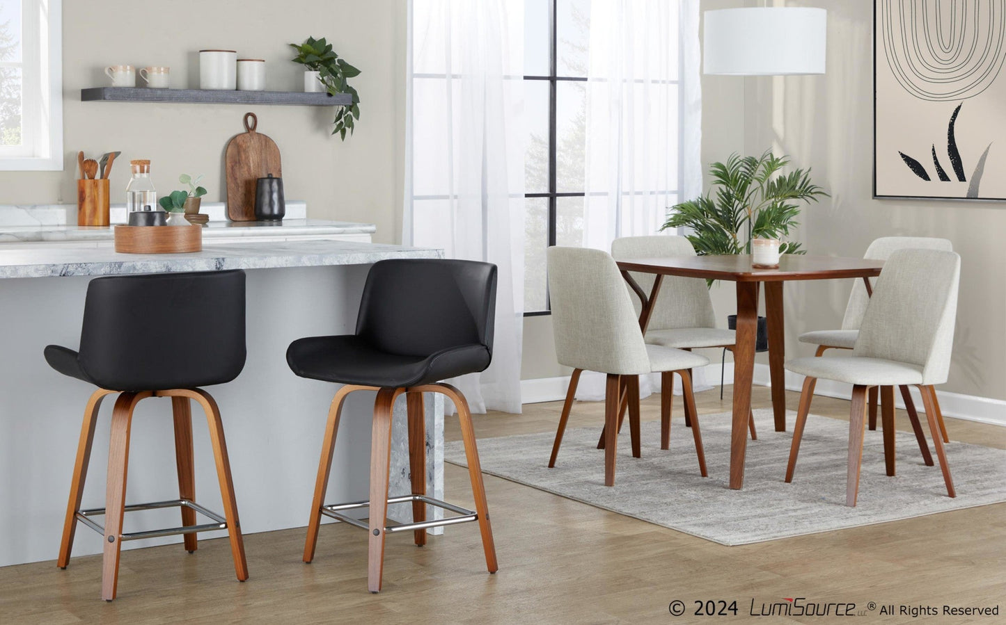 Majestic Office Furniture 24" Fixed-Height Counter Stool - Set of 2
