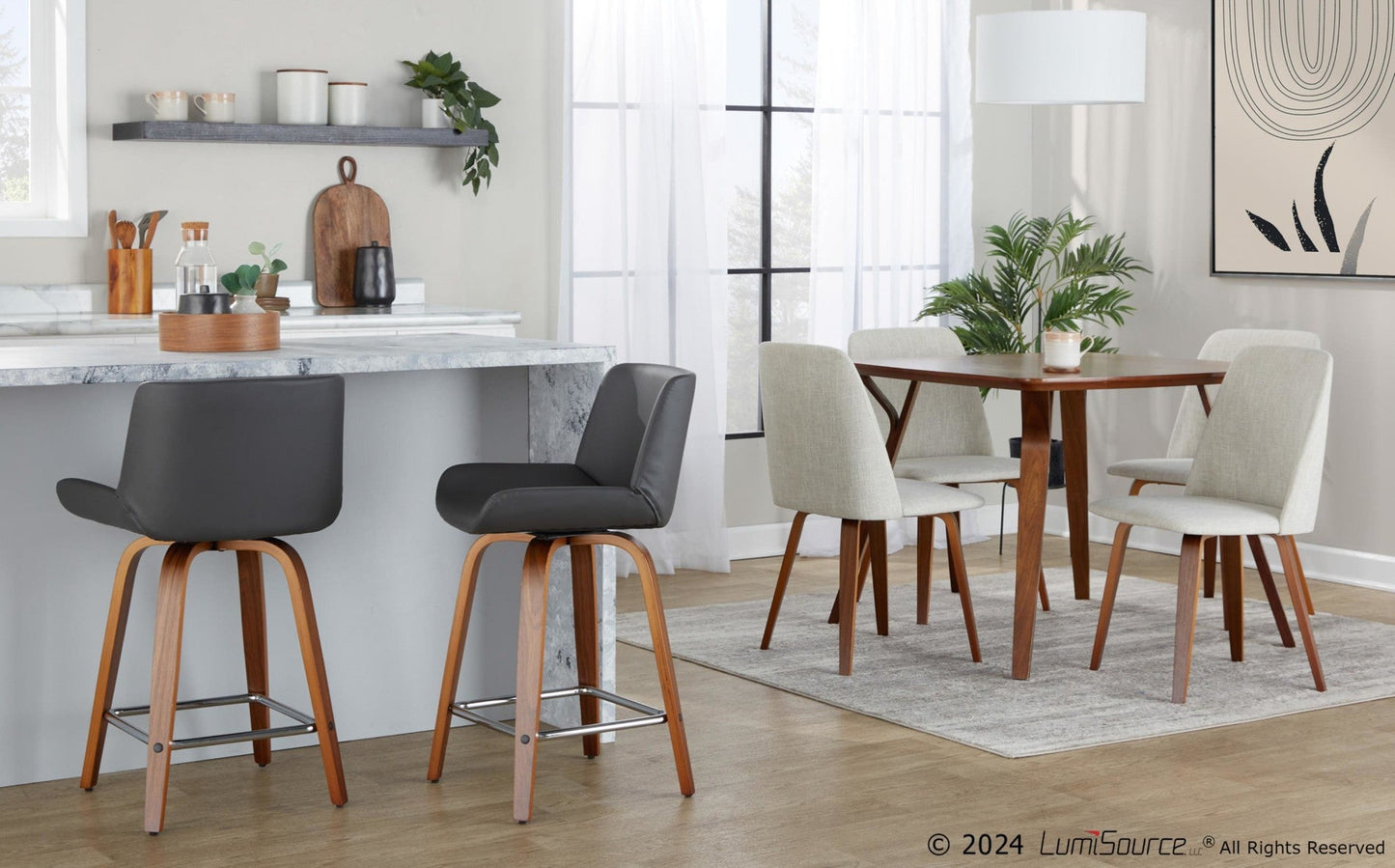 Majestic Office Furniture 24" Fixed-Height Counter Stool - Set of 2
