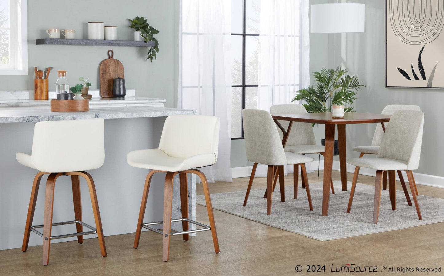 Majestic Office Furniture 24" Fixed-Height Counter Stool - Set of 2
