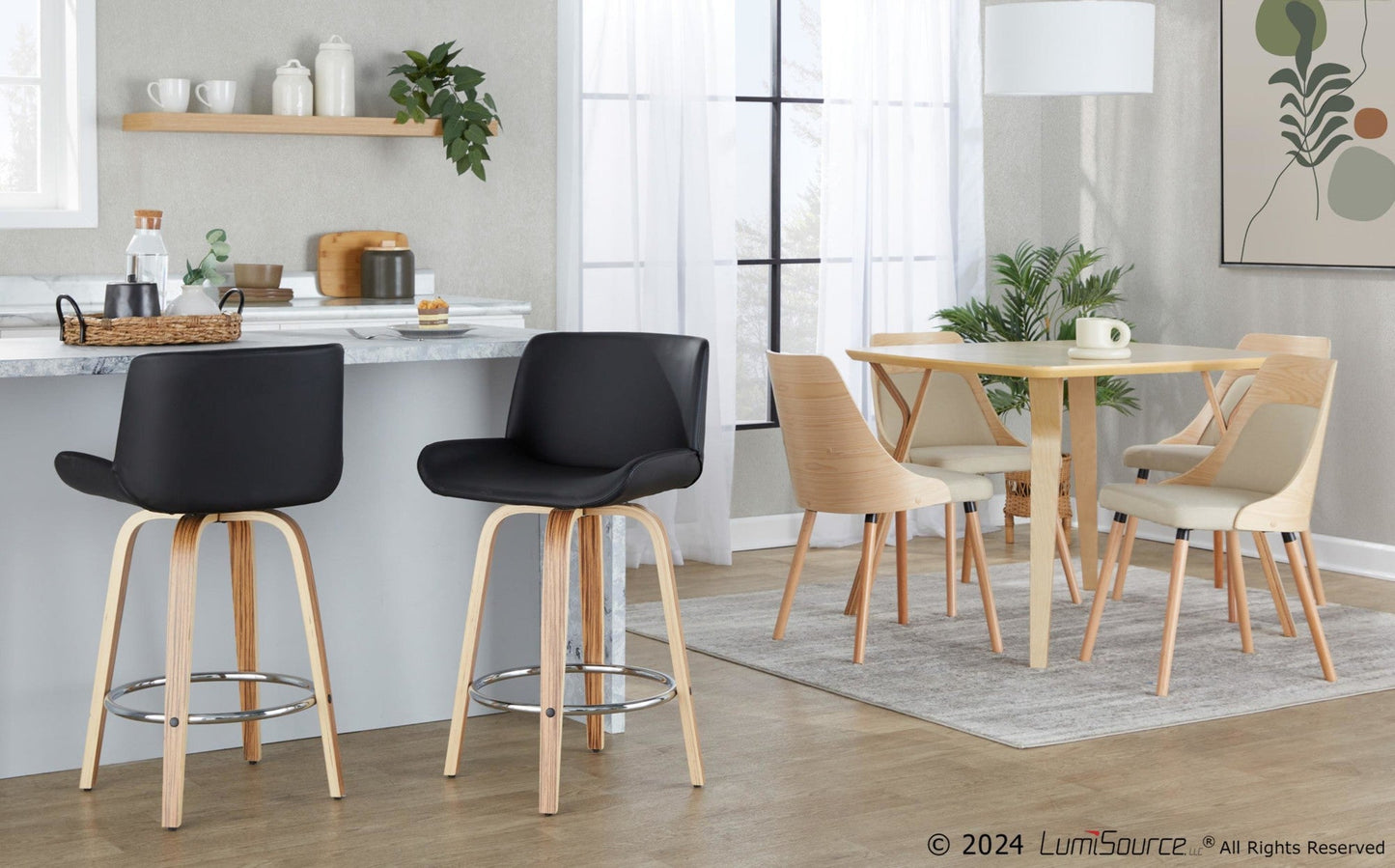 Majestic Office Furniture 25" Fixed-Height Counter Stool - Set of 2