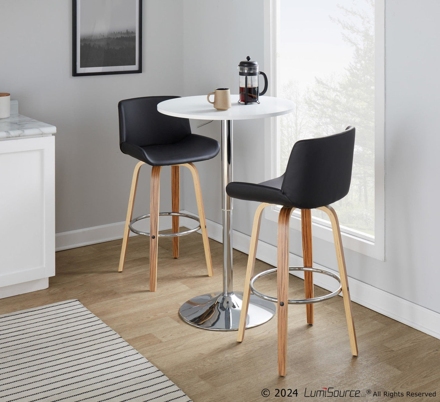 Majestic Office Furniture 30" Fixed-Height Barstool - Set of 2