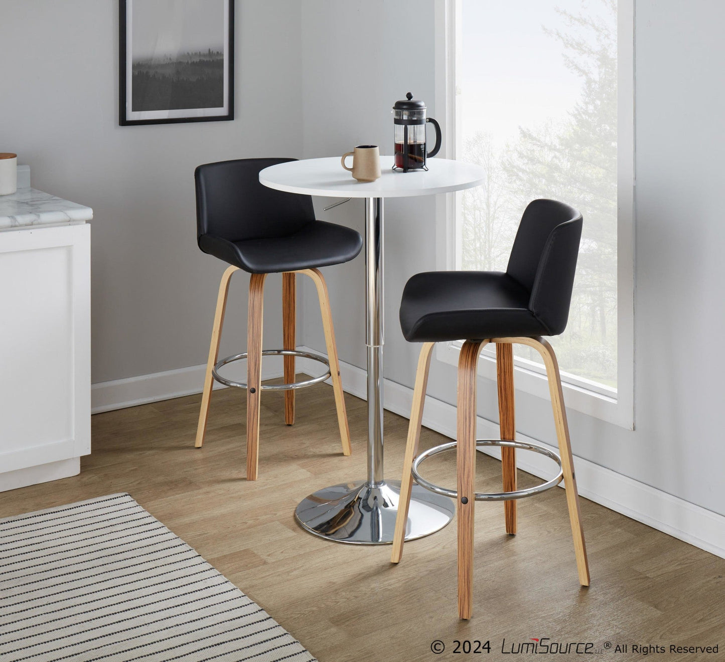 Majestic Office Furniture 30" Fixed-Height Barstool - Set of 2