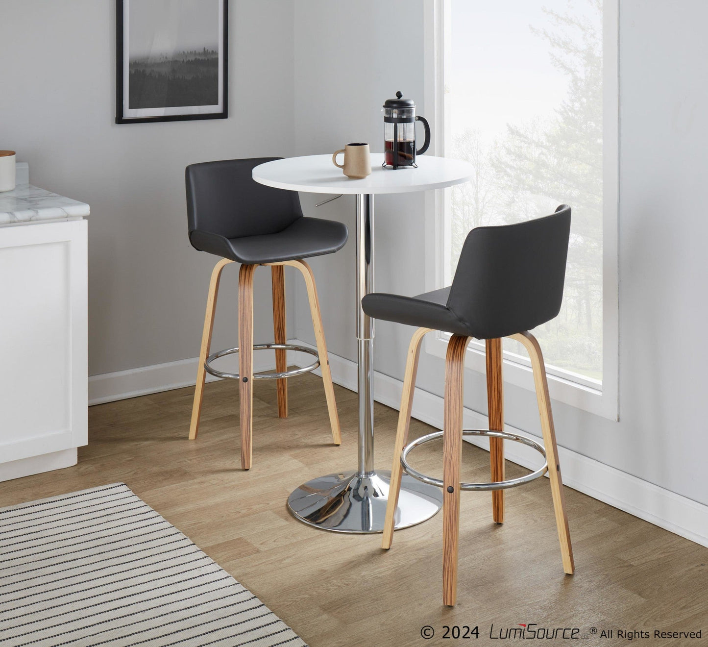 Majestic Office Furniture 30" Fixed-Height Barstool - Set of 2