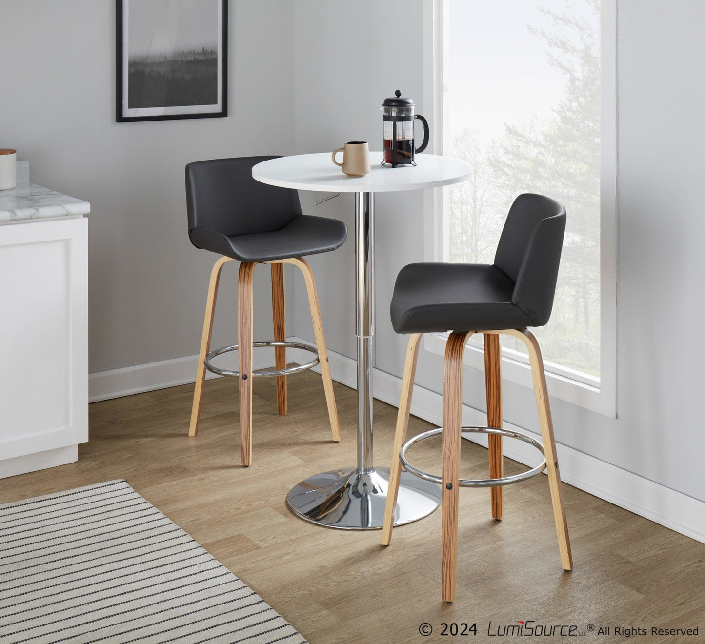Majestic Office Furniture 30" Fixed-Height Barstool - Set of 2