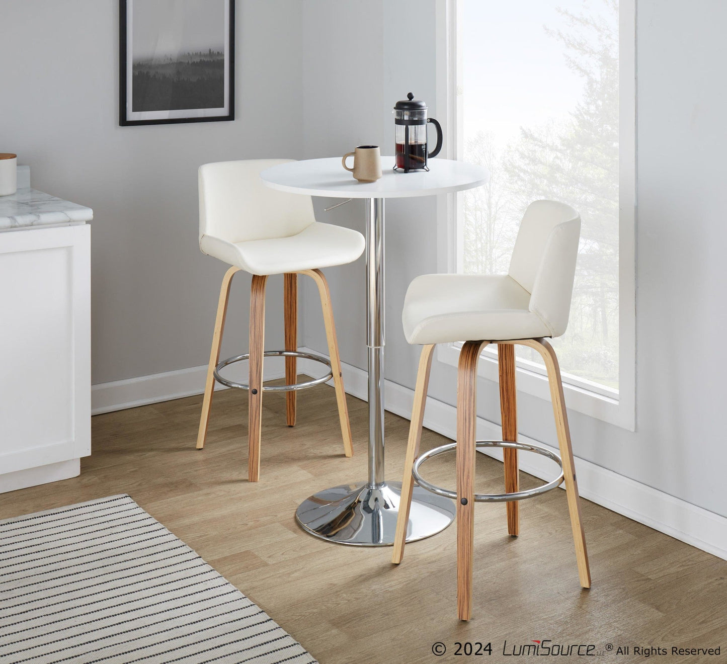 Majestic Office Furniture 30" Fixed-Height Barstool - Set of 2